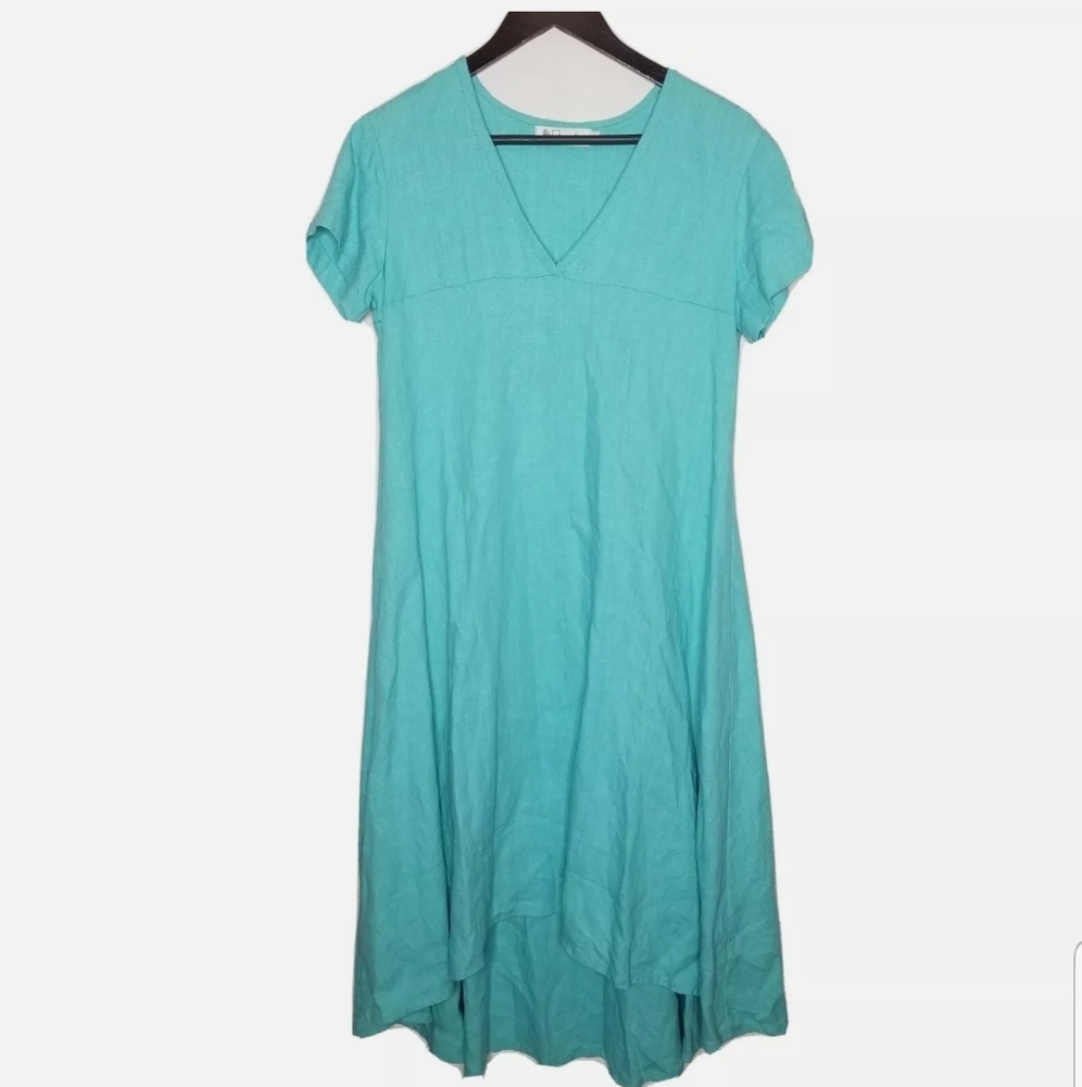 Regalia Hand Made Blue Lagenlook Linen dress size